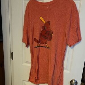 Red Graphic T-Shirt with Bird Design